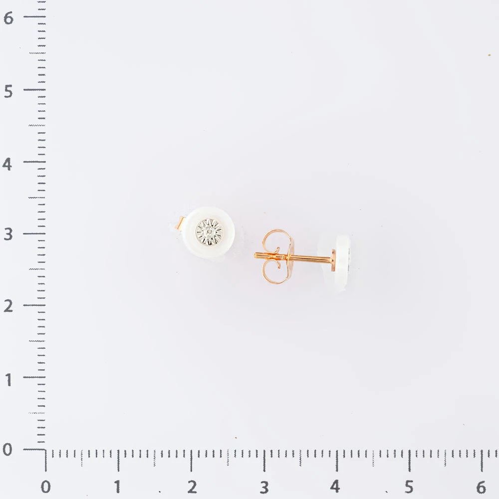 Серьги с керамикой из красного золота 585 пробы