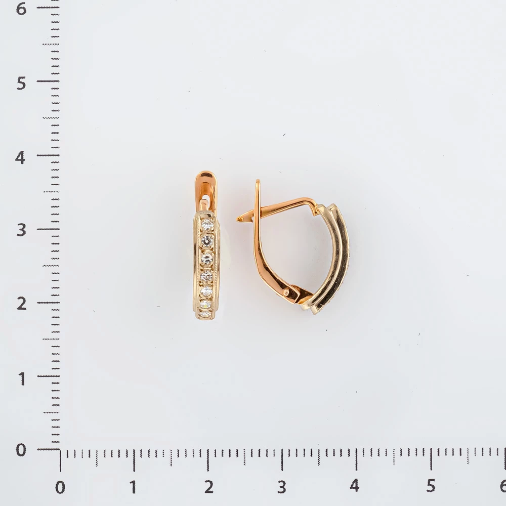 Серьги с бриллиантом из красного золота 585 пробы