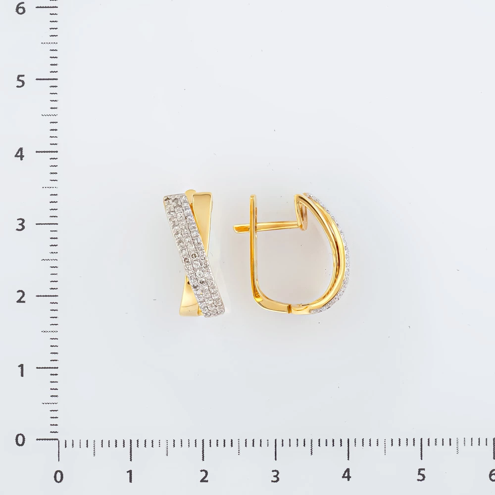 Серьги с бриллиантом из желтого золота 585 пробы