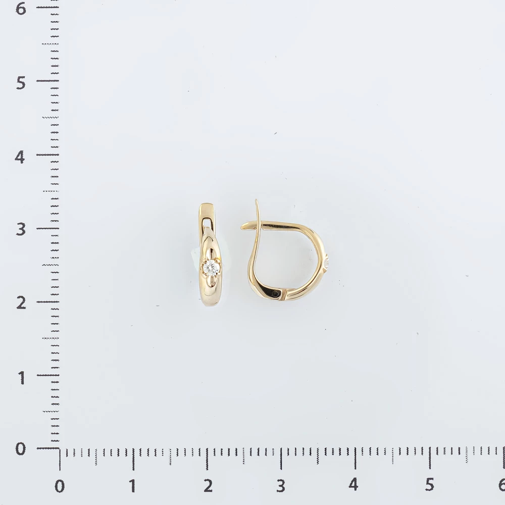 Серьги с бриллиантом из белого золота 585 пробы