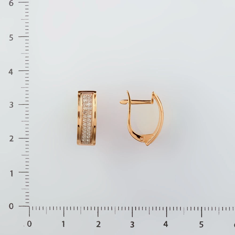 Серьги с бриллиантом из красного золота 585 пробы