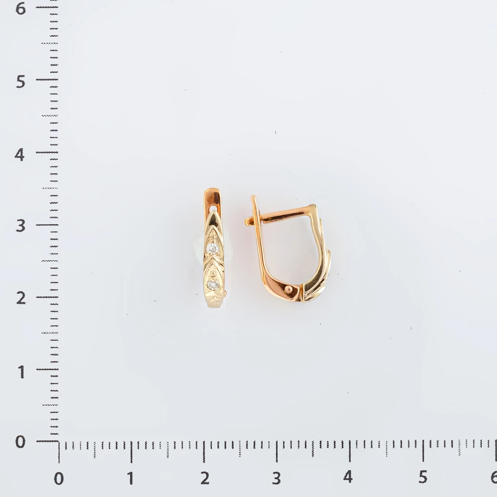 Серьги с бриллиантом из красного золота 500 пробы