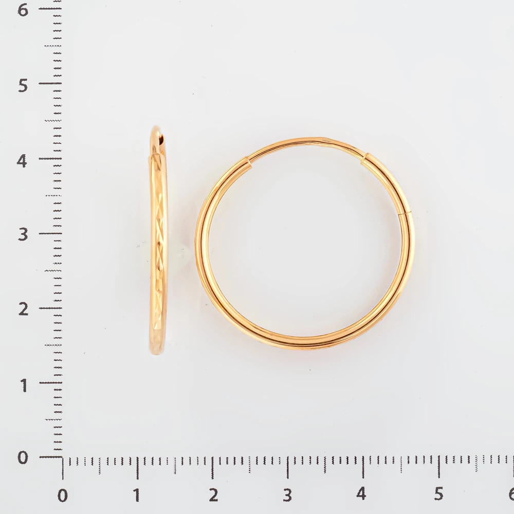 Серьги конго из красного золота 585 пробы