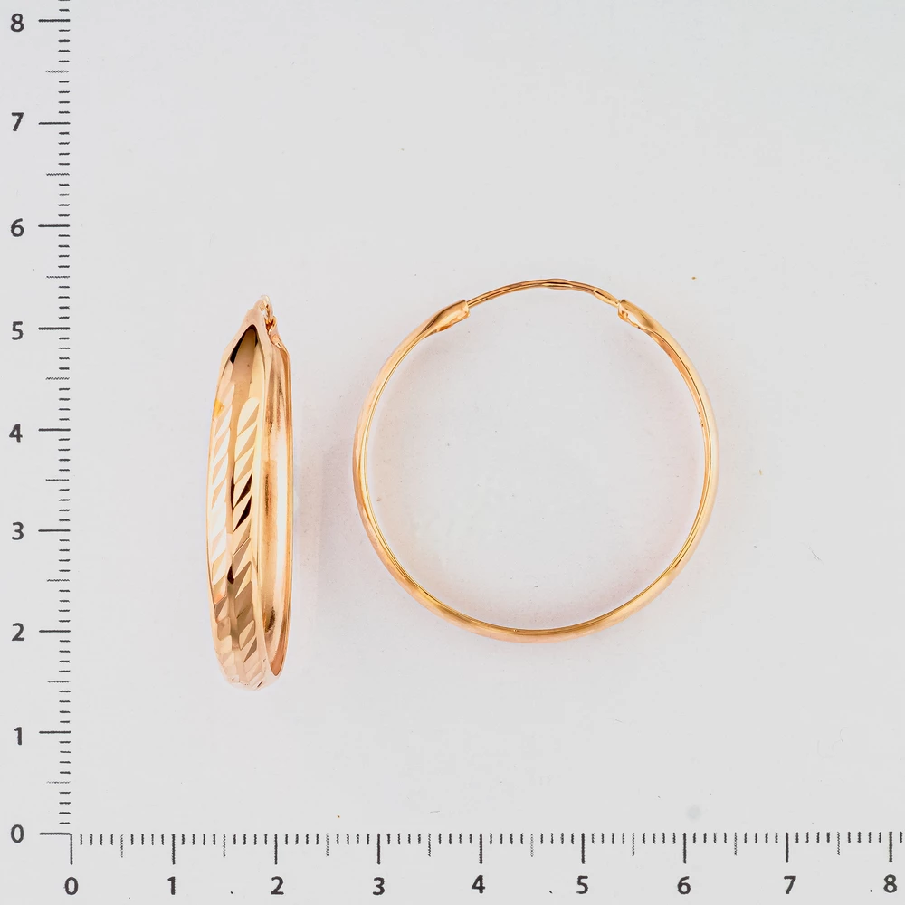 Серьги конго из красного золота 585 пробы