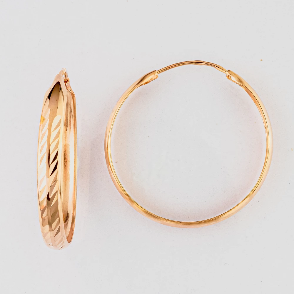 Серьги конго из красного золота 585 пробы