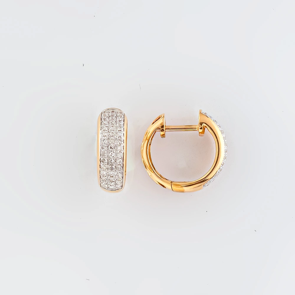 Серьги с бриллиантом из красного золота 585 пробы 1