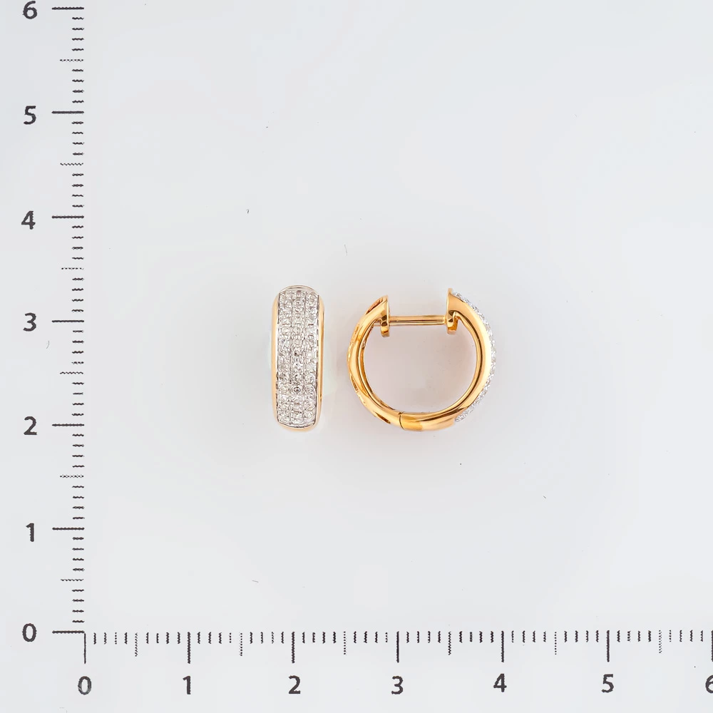 Серьги с бриллиантом из красного золота 585 пробы 2