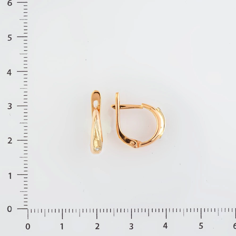 Серьги с бриллиантом из красного золота 585 пробы