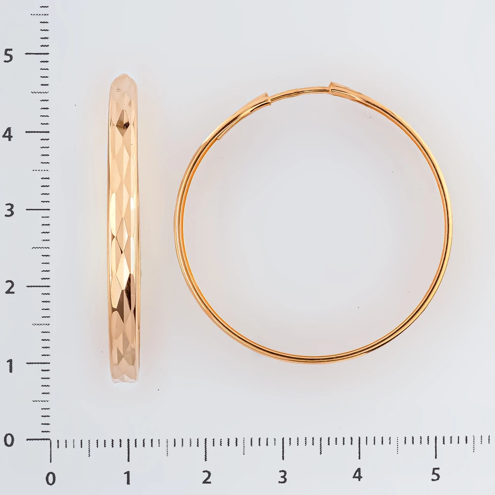 Серьги конго из красного золота 585 пробы