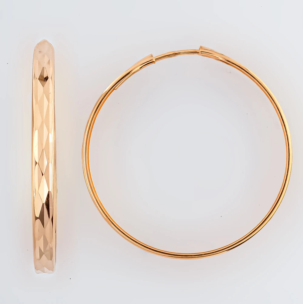 Серьги конго из красного золота 585 пробы