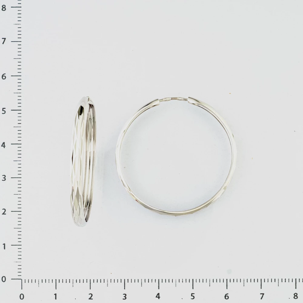 Серьги конго из белого золота 585 пробы