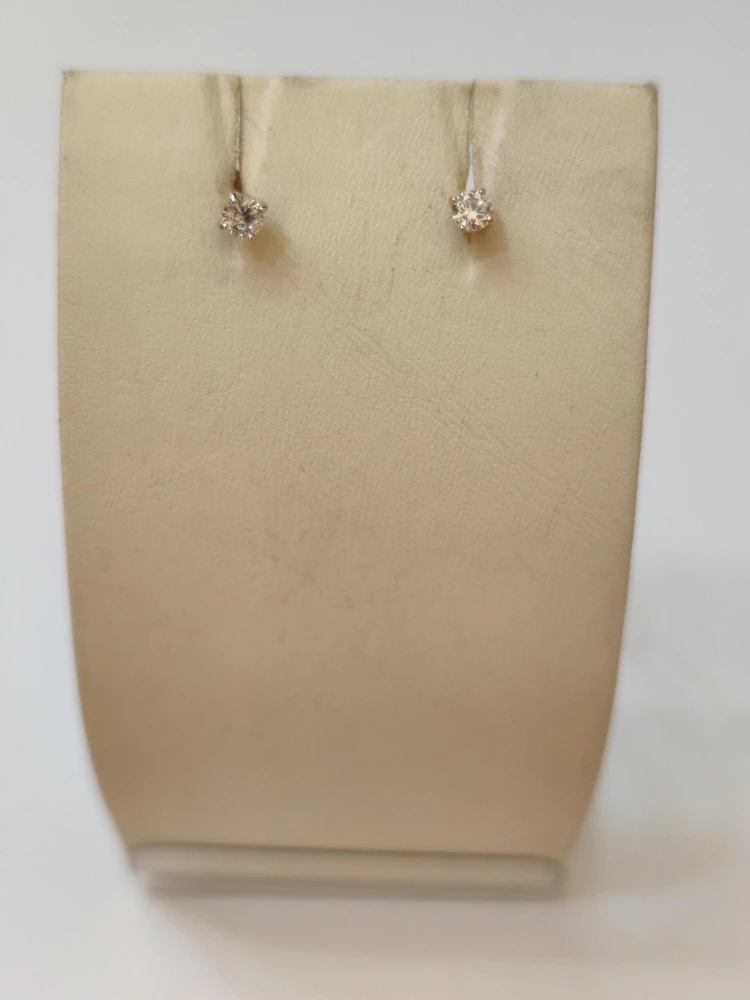 Серьги с фианитом из красного золота 585 пробы