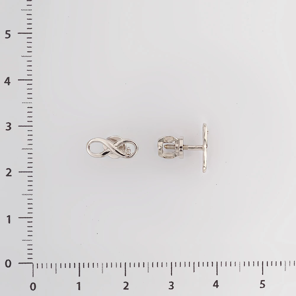 Серьги с бриллиантом из белого золота 585 пробы