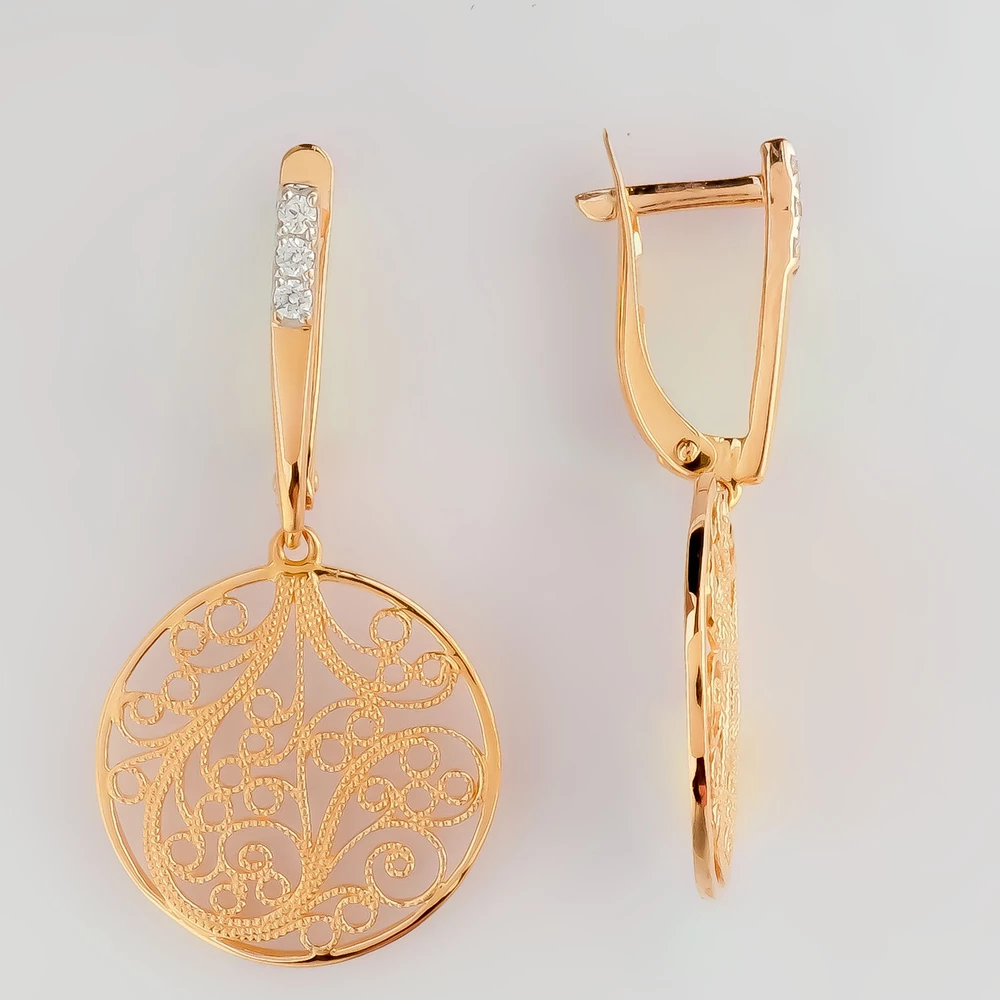 Серьги из красного золота 585 пробы