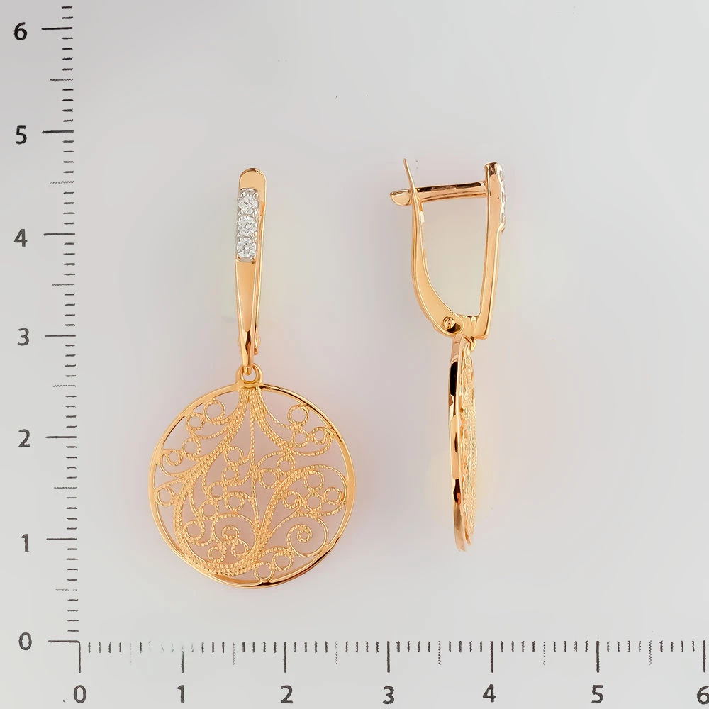 Серьги из красного золота 585 пробы