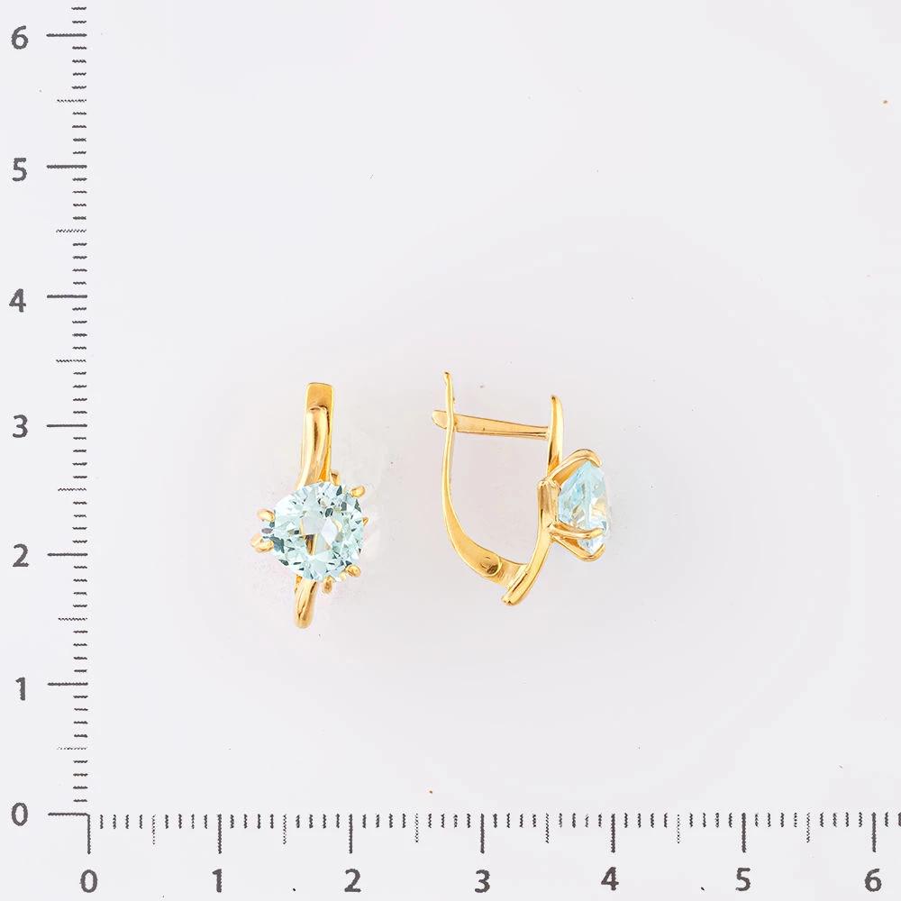 Серьги с топазом из красного золота 585 пробы