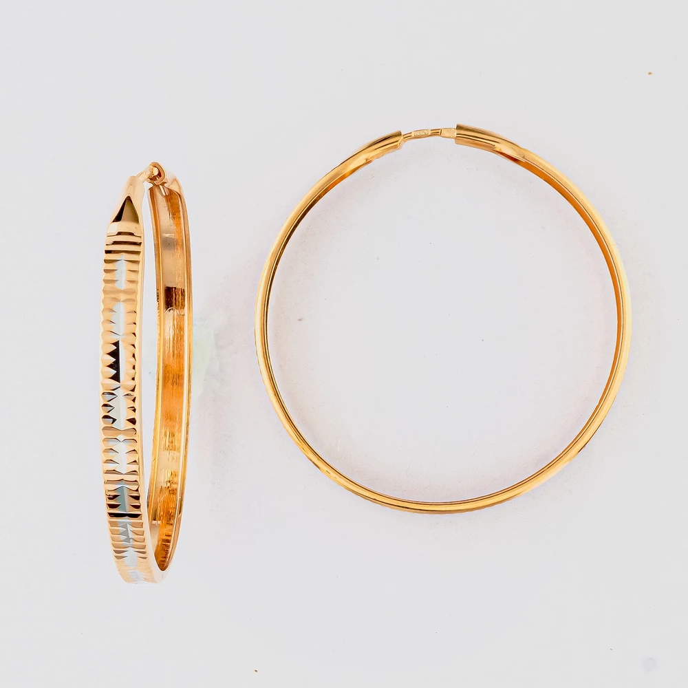 Серьги конго из красного золота 585 пробы