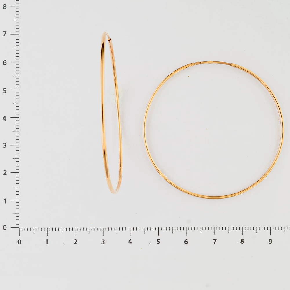 Серьги конго из красного золота 585 пробы