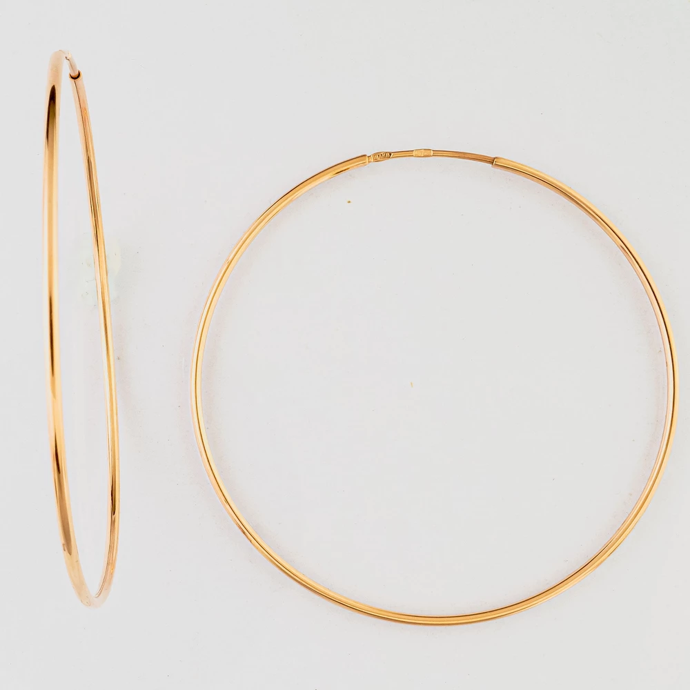 Серьги конго из красного золота 585 пробы