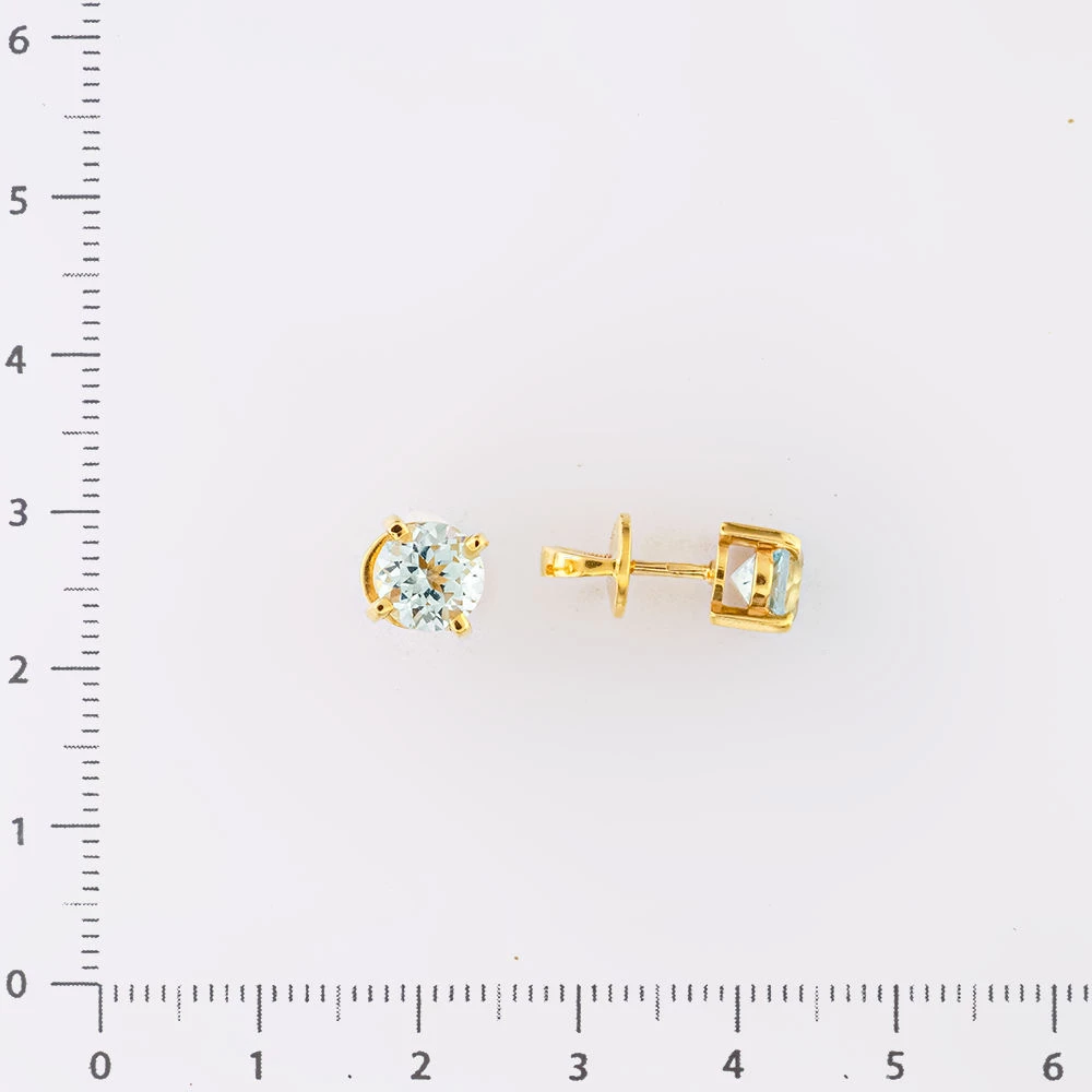 Серьги с топазом из желтого золота 585 пробы