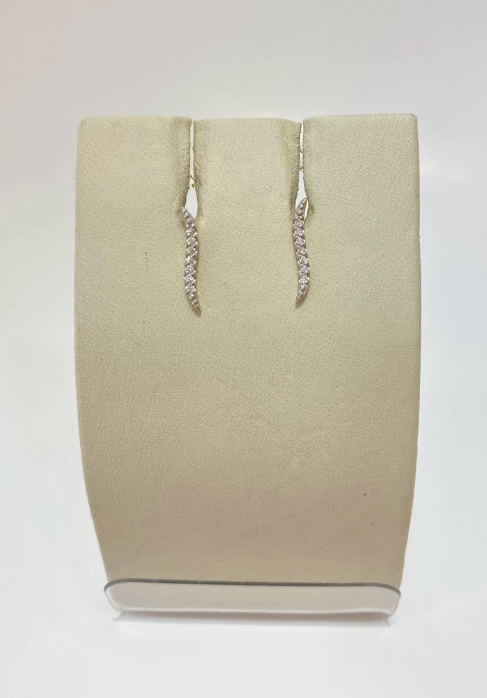 Серьги с фианитом из красного золота 585 пробы