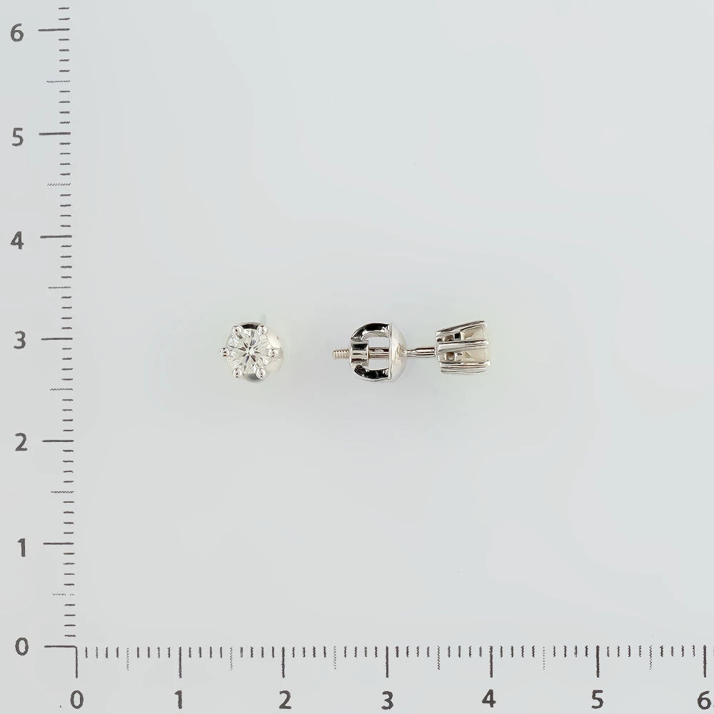 Серьги с бриллиантом из белого золота 585 пробы