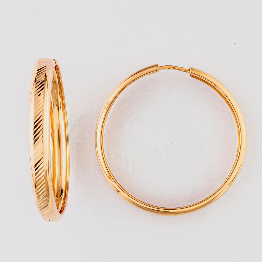 Серьги конго из красного золота 585 пробы