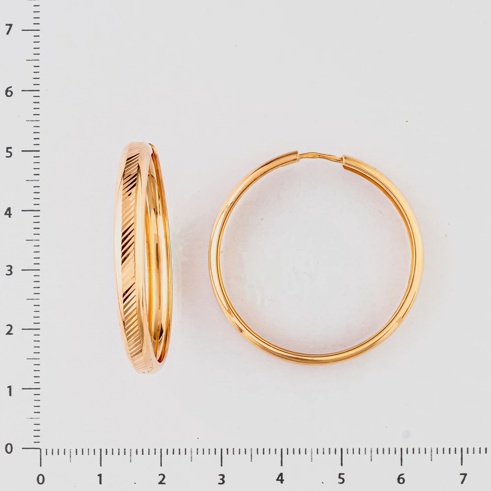 Серьги конго из красного золота 585 пробы