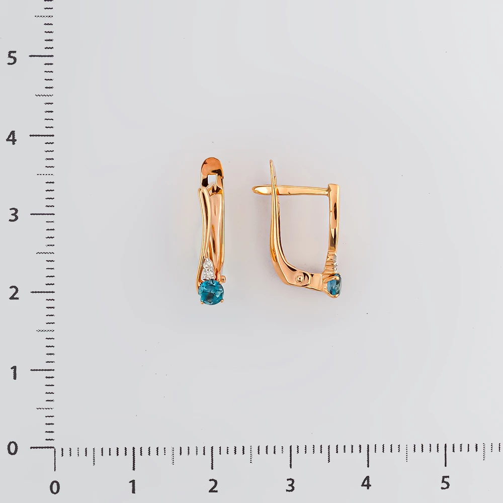 Серьги с топазом лондон из красного золота 585 пробы