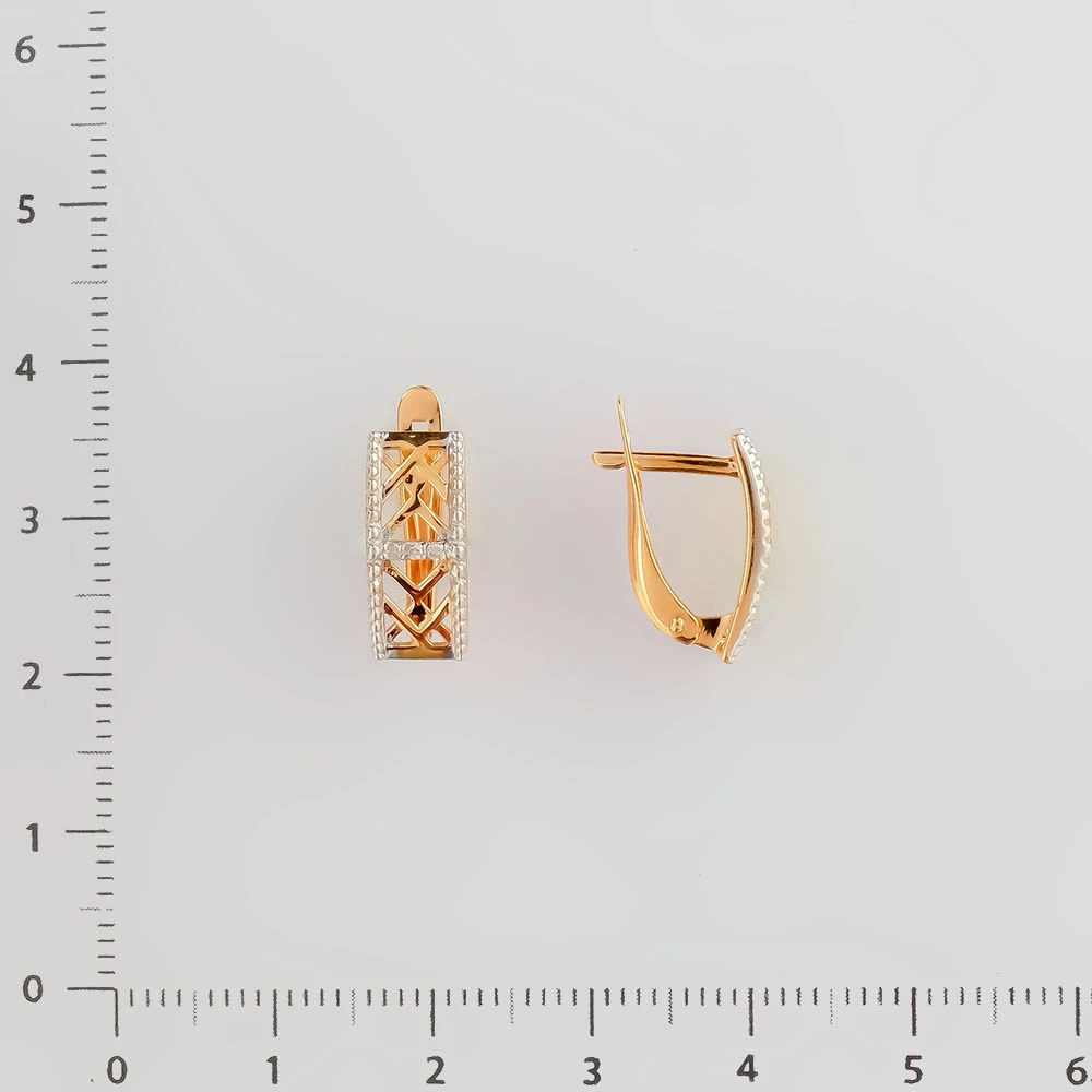 Серьги с бриллиантом из красного золота 585 пробы