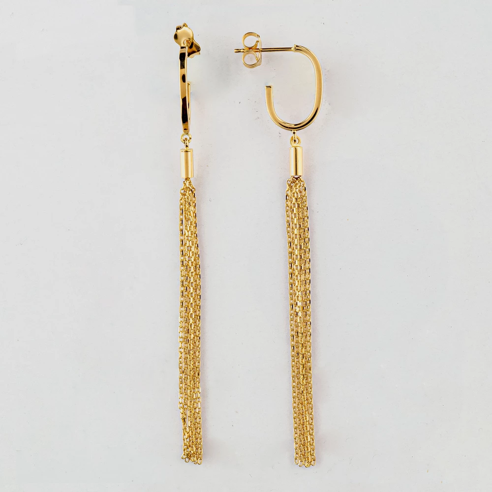 Серьги из желтого золота 585 пробы