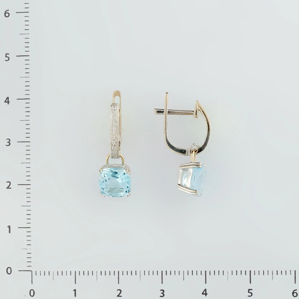 Серьги с топазом из белого золота 585 пробы