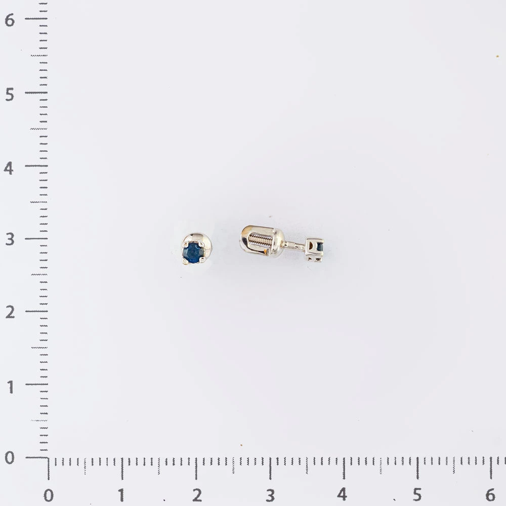 Серьги с сапфиром из белого золота 585 пробы