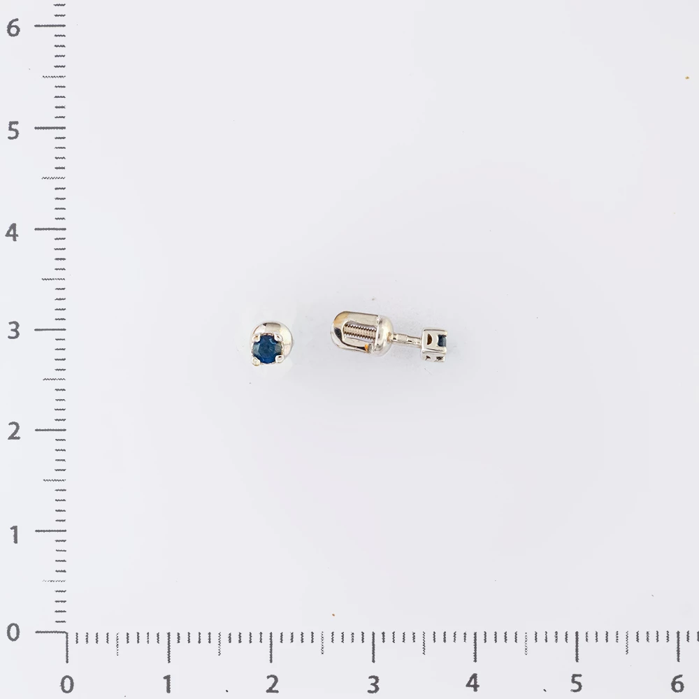 Серьги с сапфиром из белого золота 585 пробы