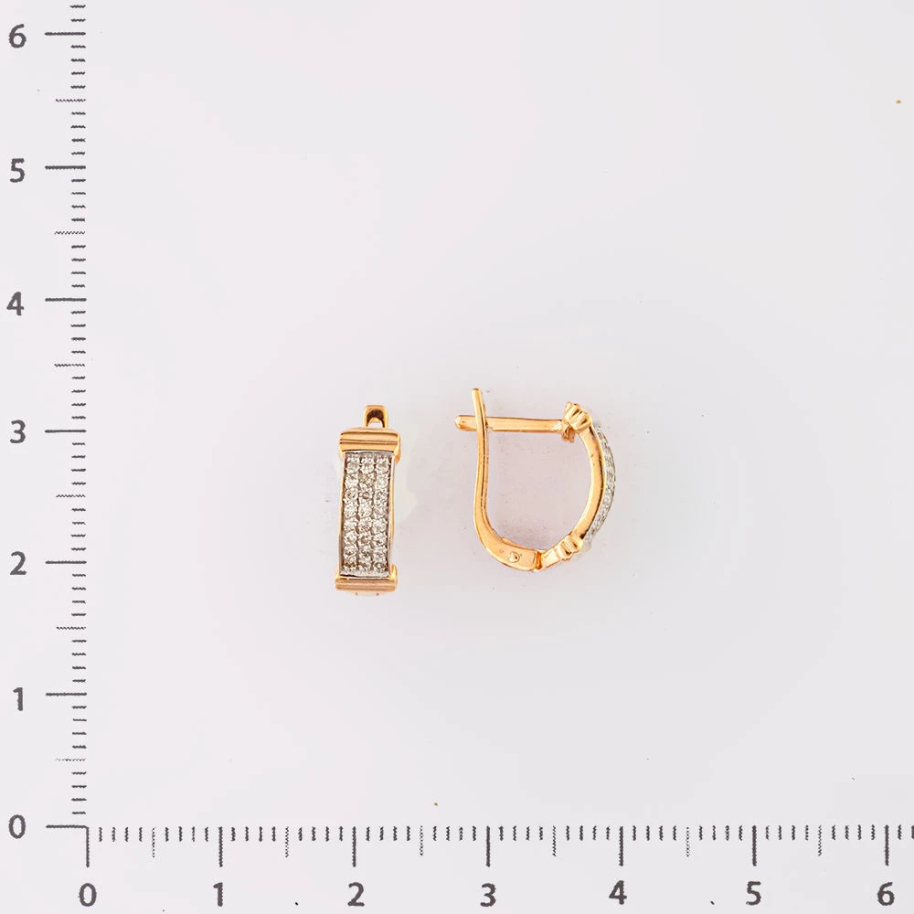 Серьги с бриллиантом из желтого золота 585 пробы