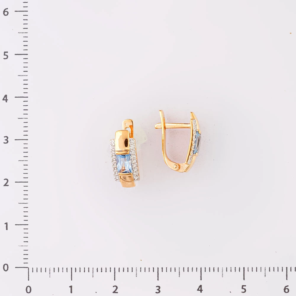 Серьги с топазом из красного золота 585 пробы