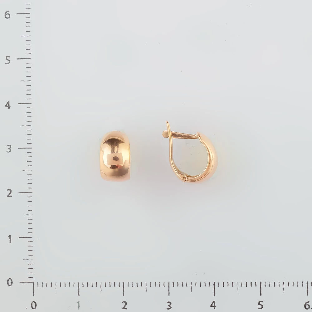 Серьги конго из красного золота 375 пробы