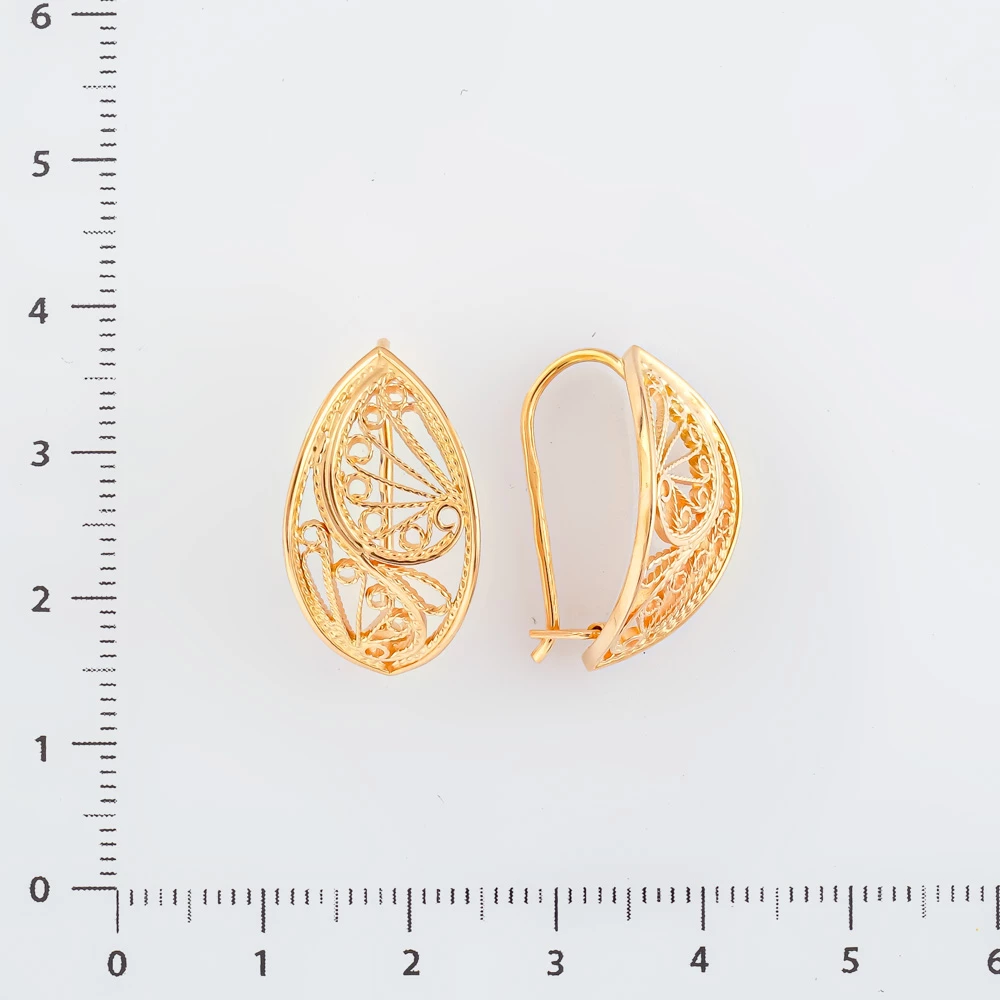 Серьги из красного золота 585 пробы