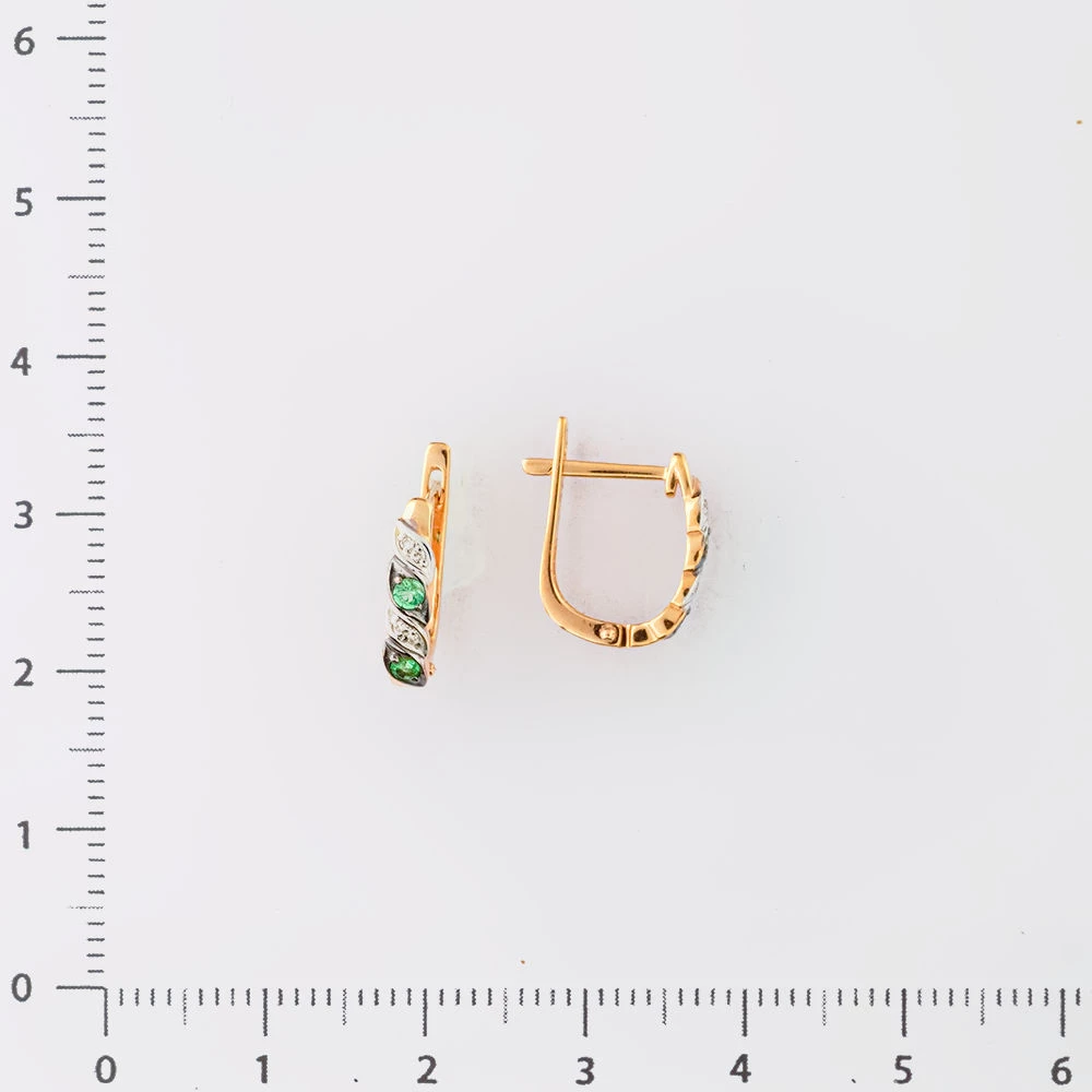 Серьги с бриллиантом из красного золота 585 пробы