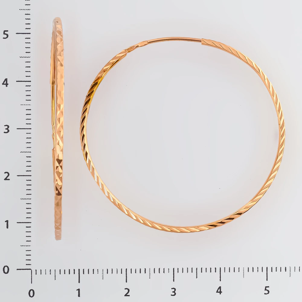 Серьги конго из красного золота 585 пробы