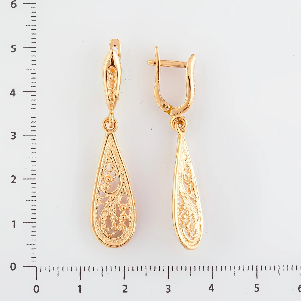 Серьги из красного золота 585 пробы