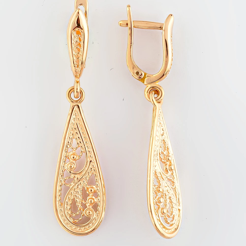 Серьги из красного золота 585 пробы
