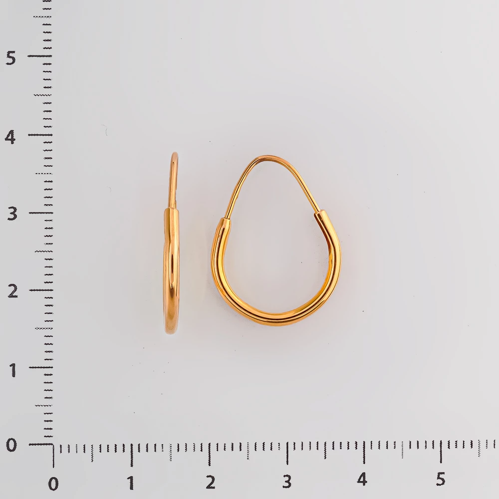 Серьги конго из красного золота 583 пробы