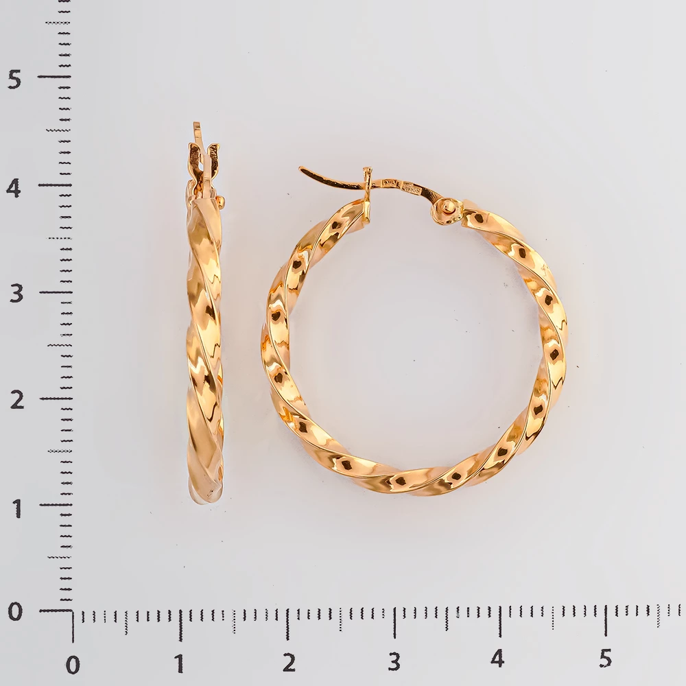 Серьги конго из красного золота 585 пробы