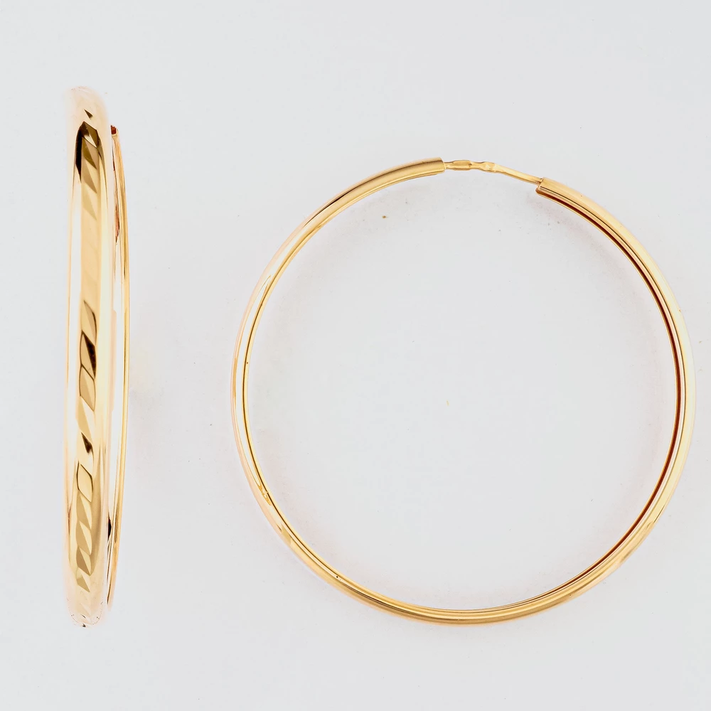 Серьги конго из красного золота 585 пробы