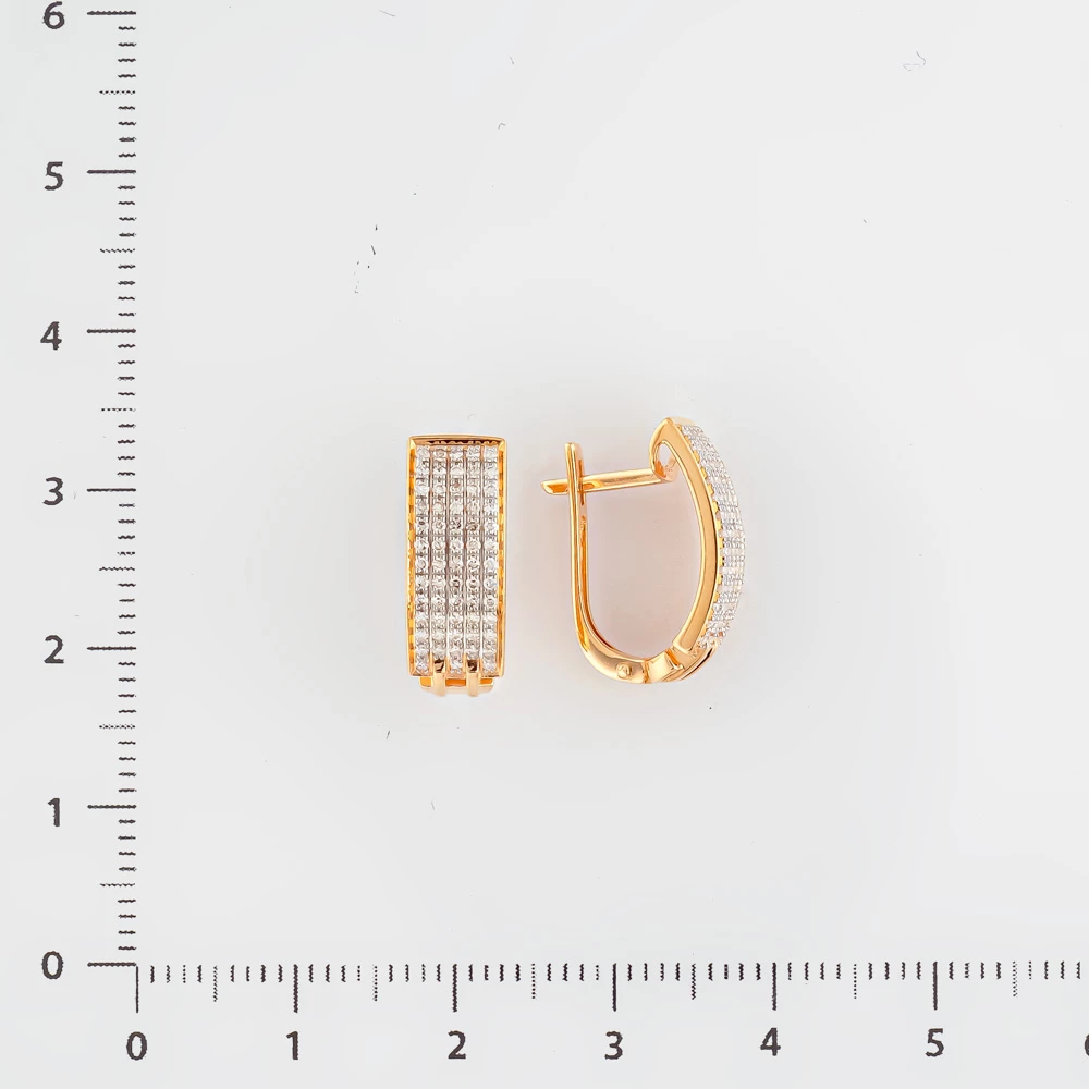 Серьги с бриллиантом из красного золота 585 пробы