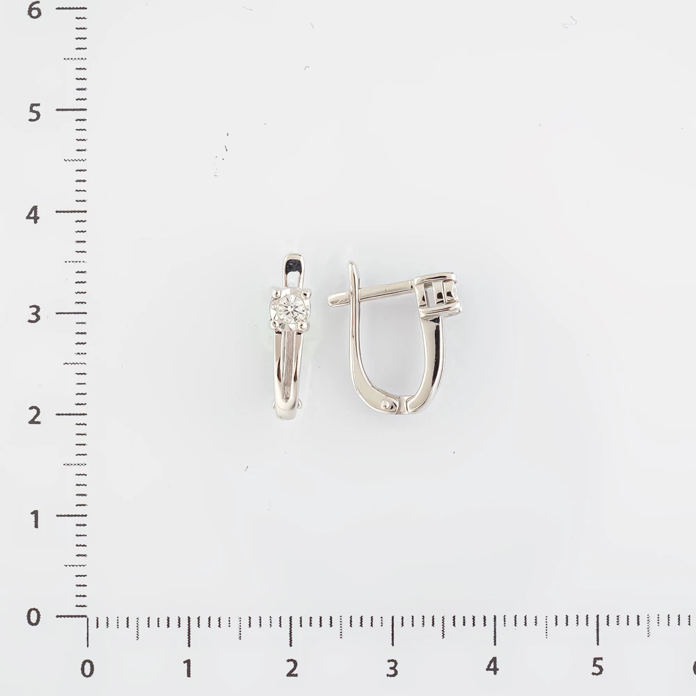 Серьги с бриллиантом из белого золота 585 пробы