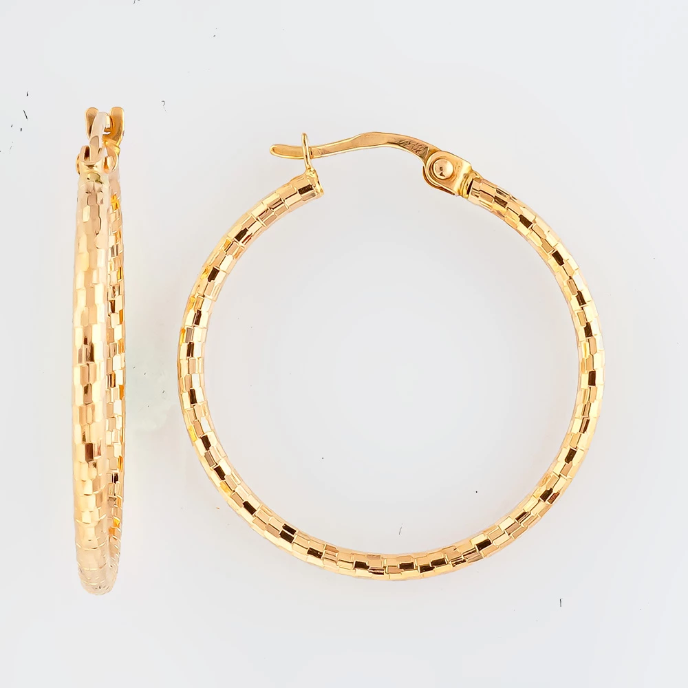 Серьги конго из красного золота 585 пробы