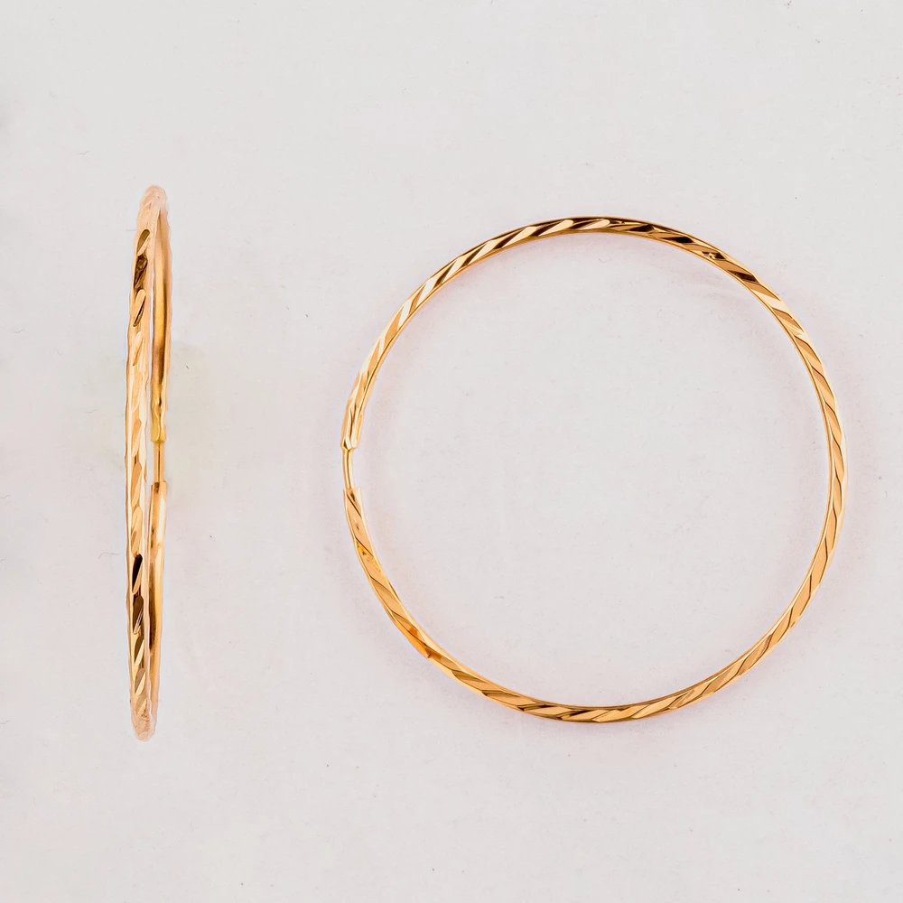 Серьги конго из красного золота 585 пробы