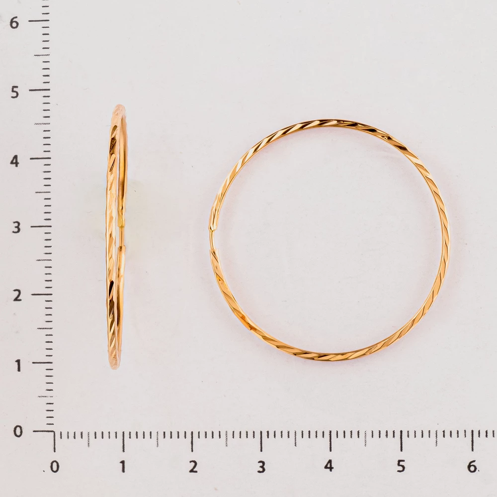 Серьги конго из красного золота 585 пробы